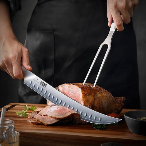 HOSHANHO Carving Knife Set - 3PCS Japanese High Carbon Steel Knives with Ergonomic Pakkawood Handle
