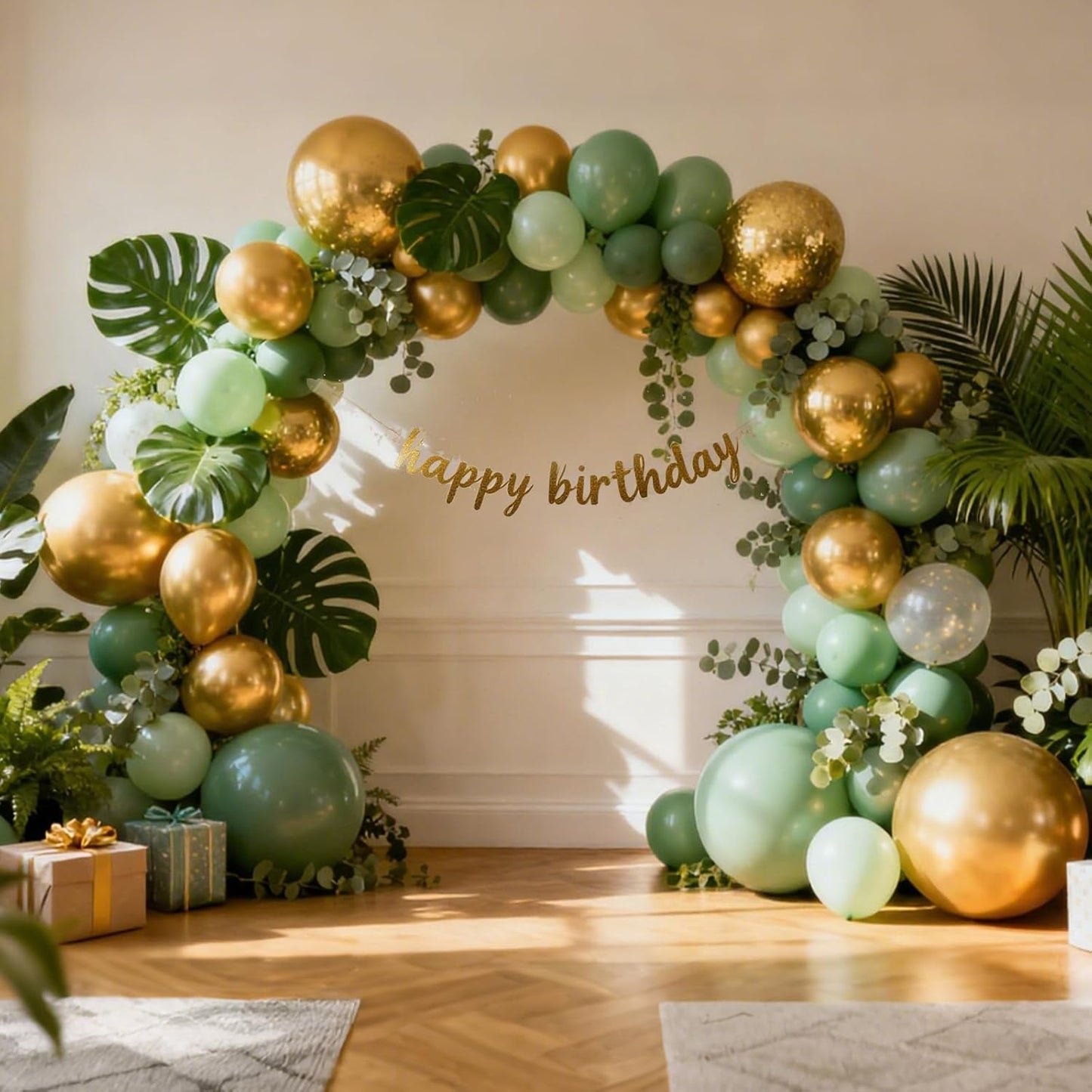 RUBFAC Gold Balloons - 129-Piece Metallic Balloon Garland Kit for Graduation, Weddings & Birthdays | Various Sizes 5-18 Inches