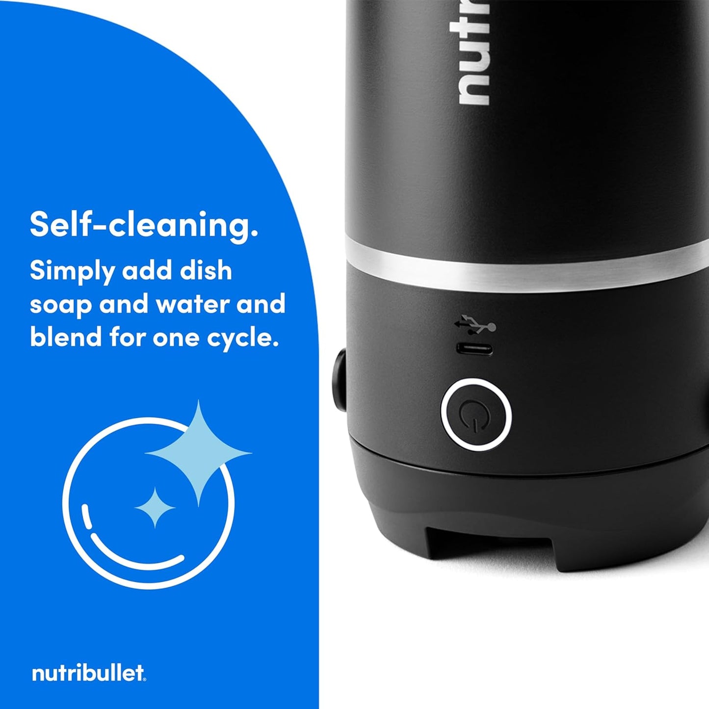 Nutribullet Flip Portable Blender - Cordless Design with Insulated Cup | Sleek Black Finish