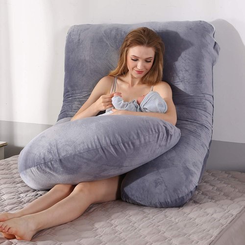BATTOP Pregnancy Pillow - Full Body Maternity Support for Back, Hips & Belly | Removable Washable Cover