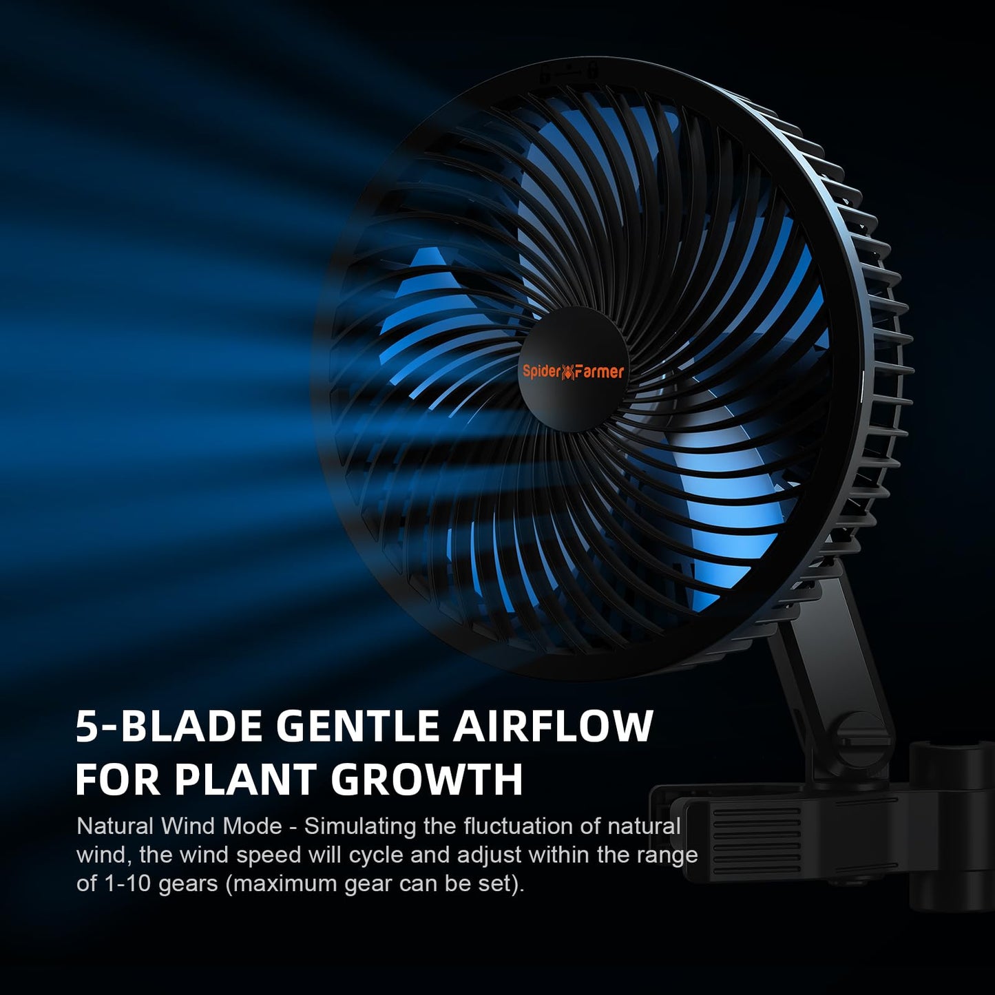 Spider Farmer 2-Pack Grow Tent Clip Fan 6", EC Motor, Custom 10 Dynamic Wind Speeds and 10-Level Oscillation, Weatherproof IP-54, Powerful Airflow but Quiet for Hydroponics Circulation Cooling