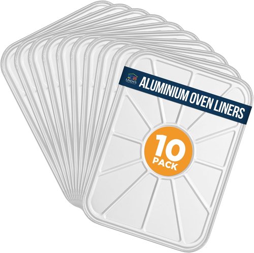 Aluminum Oven Liners - Disposable Foil Drip Pans for Electric & Gas Ovens | 10 Pack, 18.5" x 15.5”