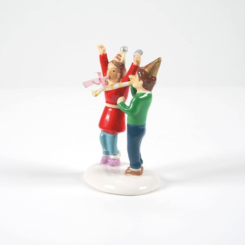 Department 56 We Made It Until Midnight Figurine - Original Snow Village Accessory, 2.83 Inch, Multicolor