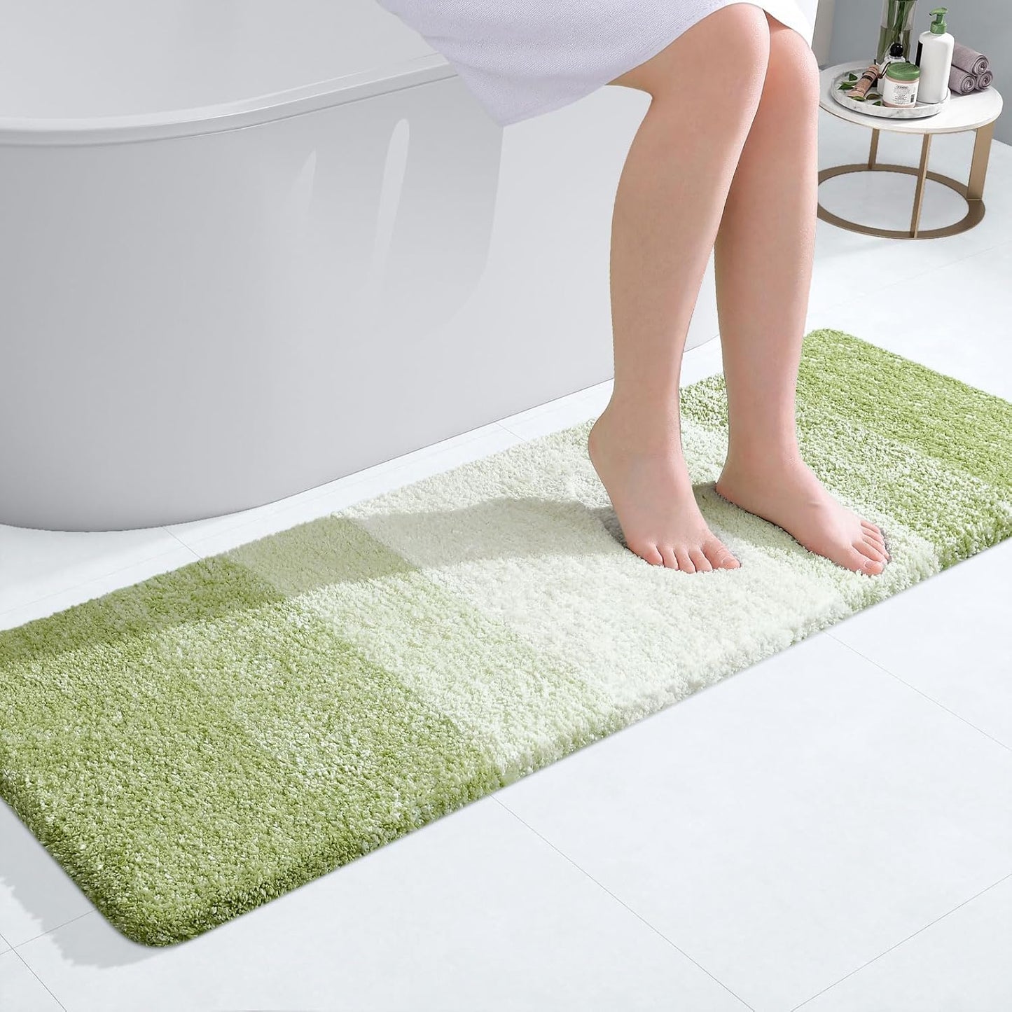 OLANLY Bathroom Runner Rug - Extra Soft Microfiber Mat with Rubber Backing | Quick Dry, 47x17, Mustard Yellow
