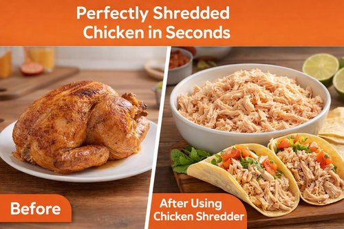 Chicken Shredder Tool Twist – Large Meat Shredder for Chicken, Pork & Beef, Rotisserie Chicken Shredder Bowl with Removable Bowl, Handle, Anti-Slip Base, Dishwasher Safe
