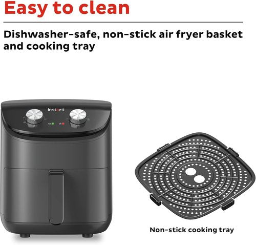 Instant Pot 4QT Air Fryer - EvenCrisp Technology for Perfectly Crispy Meals | 100+ In-App Recipes, Black