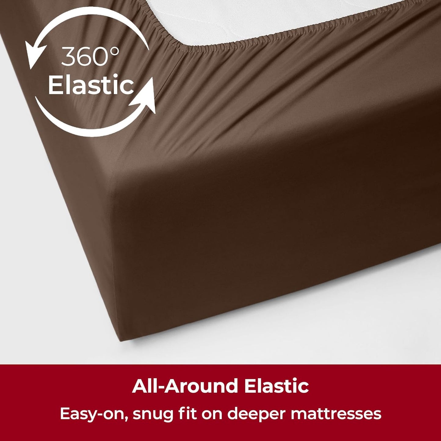 Mellanni Extra Deep Full Sheets - Hotel Luxury, Ultra Soft & Cooling Bedding - Wrinkle & Stain Resistant (Full, Brown)