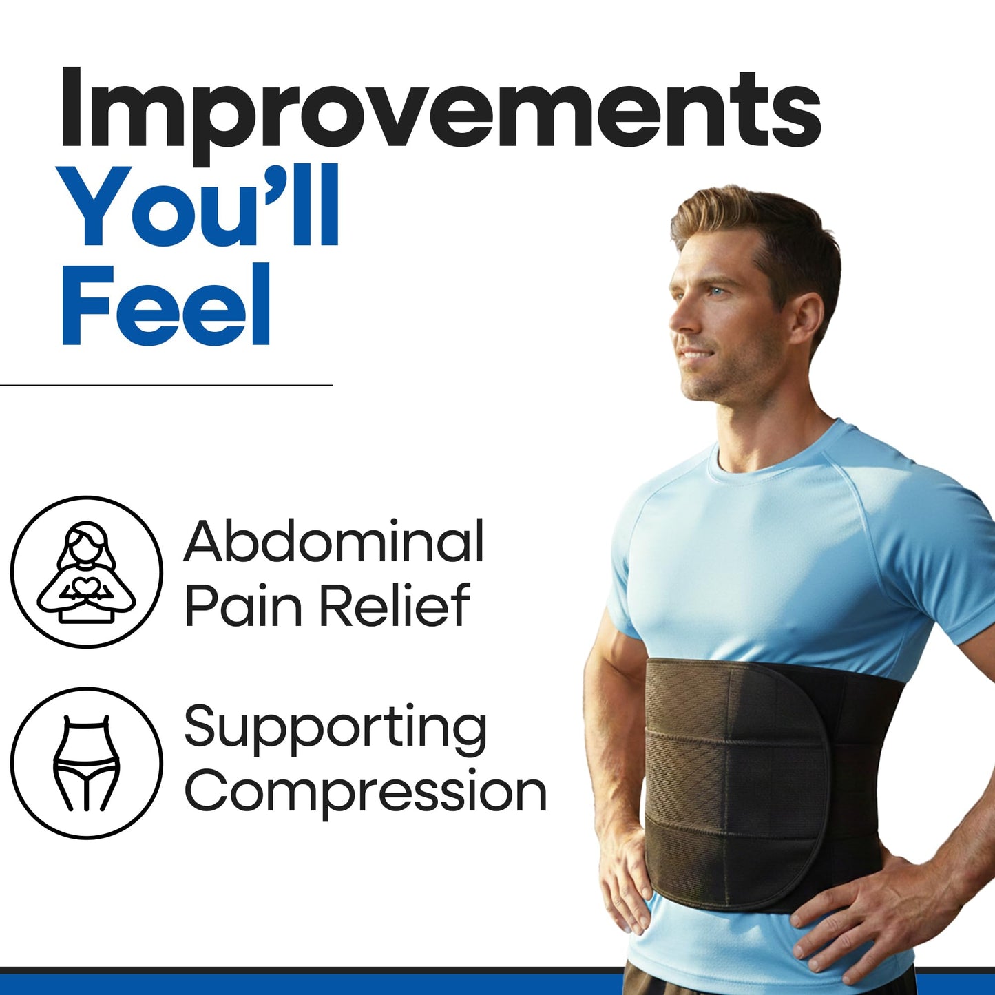 Abdominal Binder Post Surgery Tummy Tuck | Postpartum Belly Band Wrap | Post C Section Belly Binder | Stomach Compression Hernia Belt For Men or Women After Pregnancy Hysterectomy (XXL)