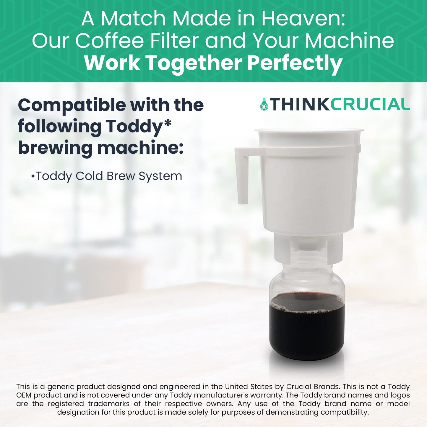 2 Replacement Strainer Bags Compatible With Toddy« Cold Brew System 5 Gallon Commercial Brewers, Washable & Reusable - by Think Crucial (2 Pack)