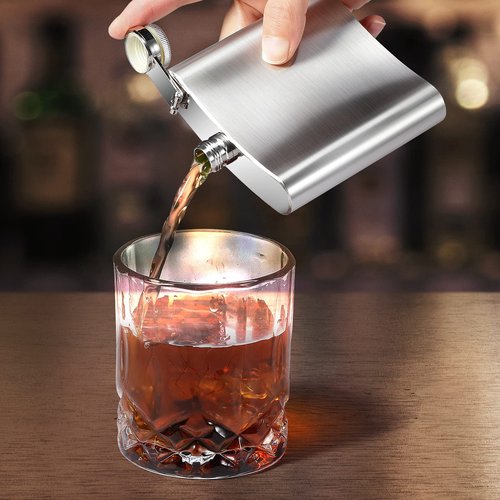 Honeydak 20 Pcs 8 oz Hip Flask for Liquor Stainless Steel Liquor Flask for Men Women with Leak Proof Funnels, Wine Glass Wedding Party Groomsman Bridesmaid Camping Birthdays Gift