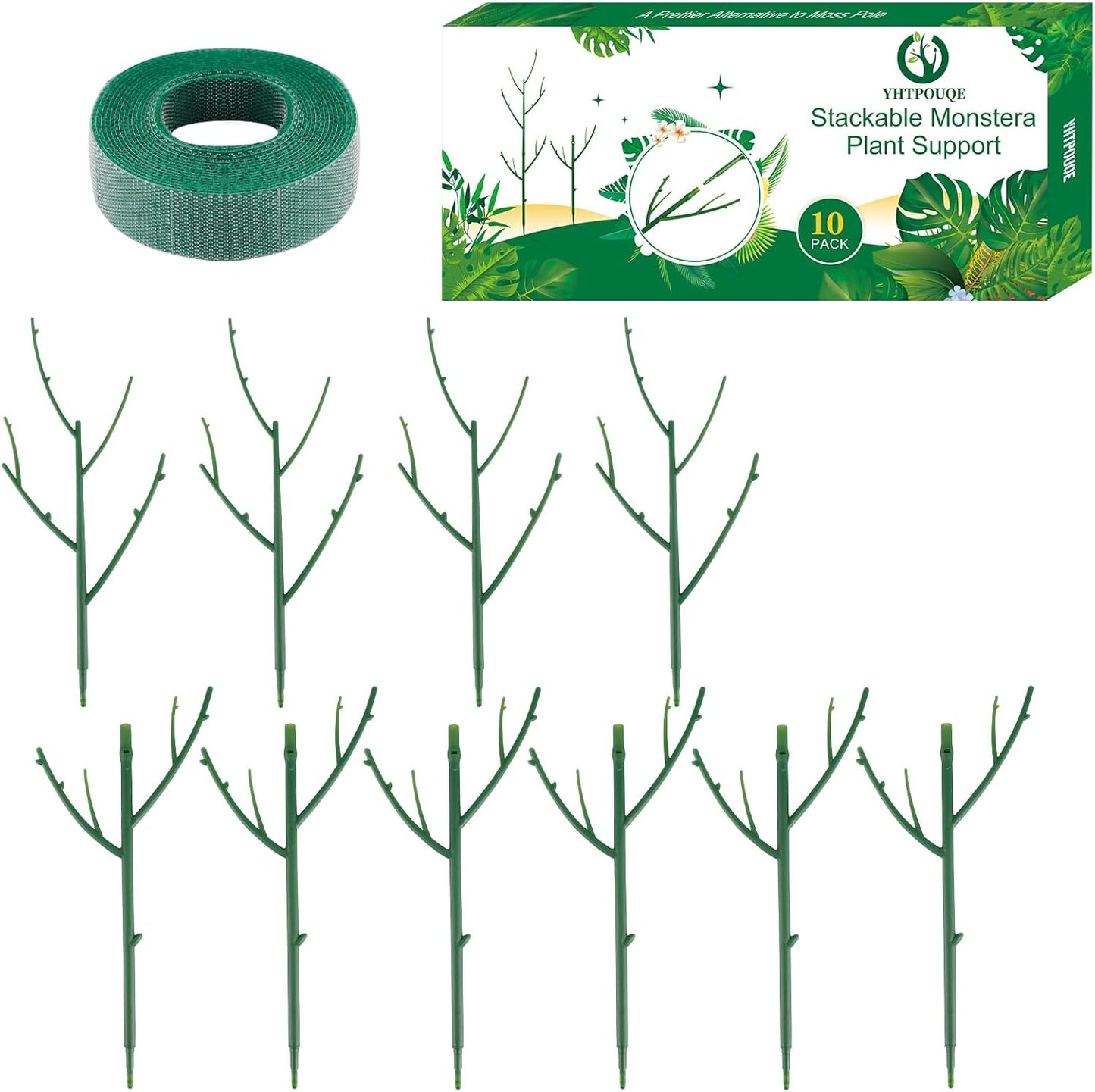 Yhtpouqe Stackable Monstera Plant Support - Durable Garden Stakes for Climbing Plants | 10 Pack