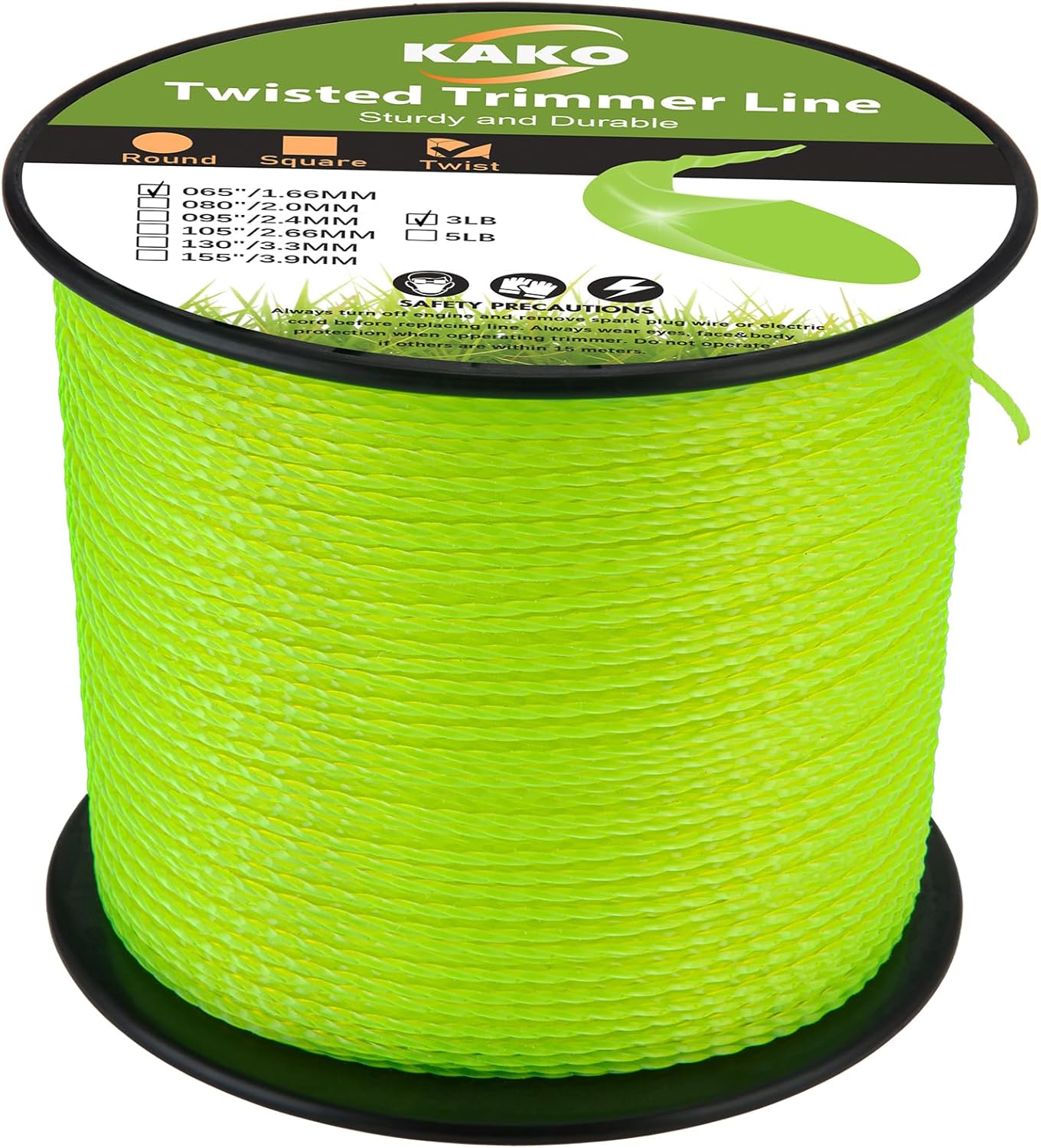 Ryobi Heavy-Duty .065 Trimmer Line - Twisted Weed Wacker String | 1960 Ft, 3 Lb Compatibility