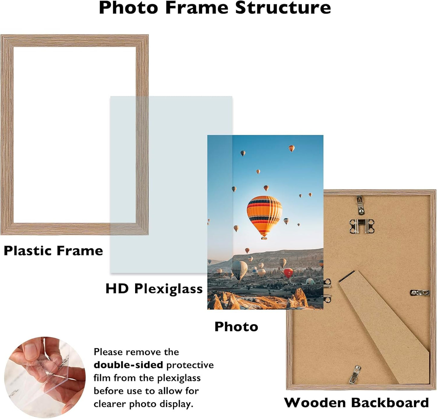 Rustic Brown Picture Frame by [Brand Name] - 8.5x11 Wall Mount or Tabletop Display | Durable Shatter-Resistant Plexiglass