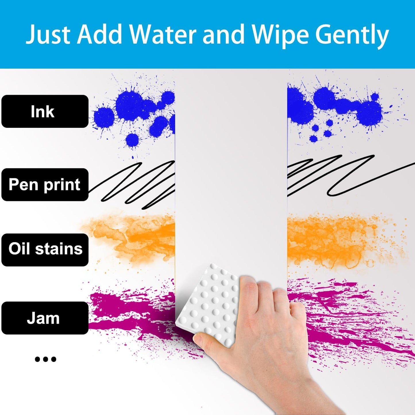 SmilinFit Magic Sponge Erasers - 50 Pack of 2X Density Melamine Foam Pads for Multi-Functional Cleaning