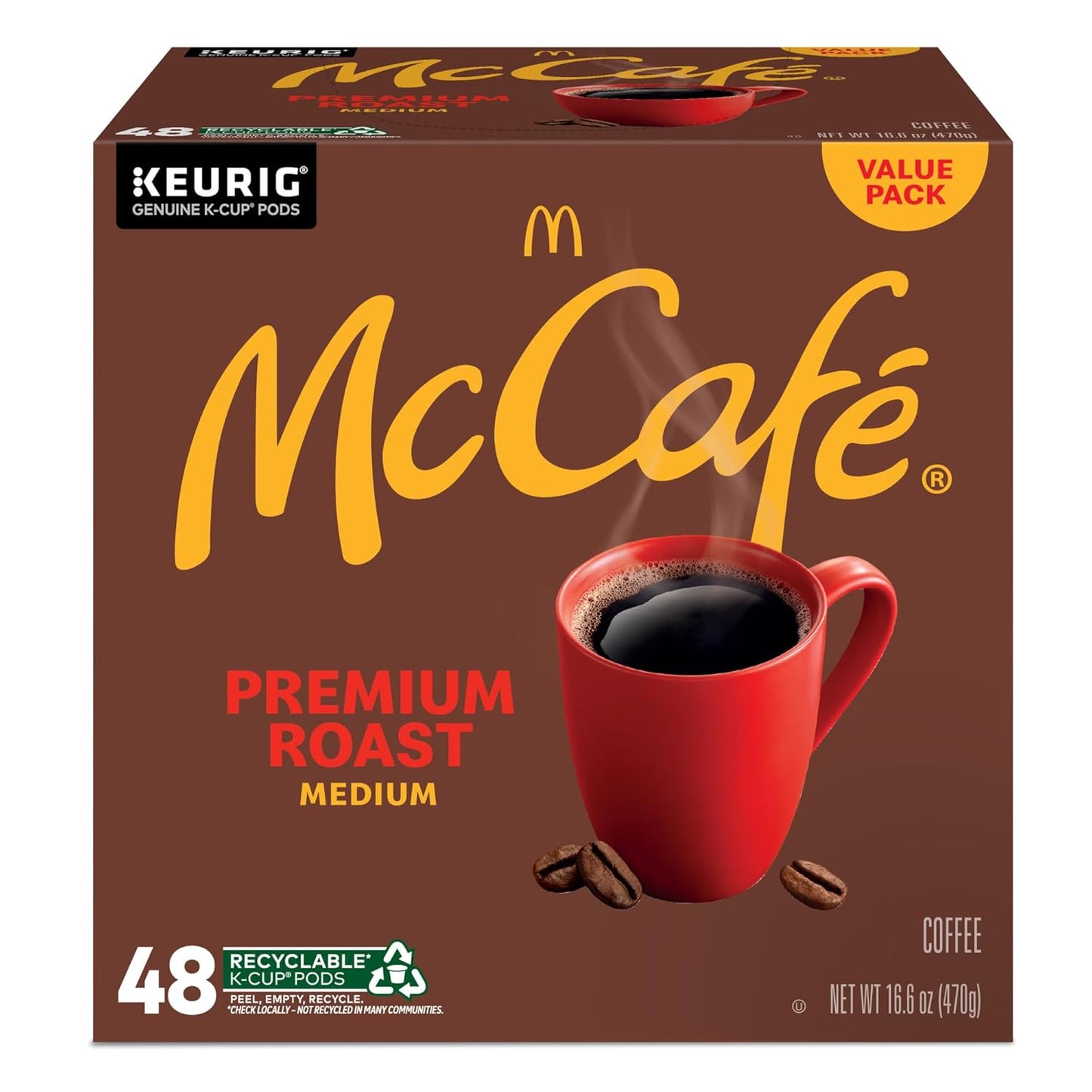 McCafé Premium Roast K-Cup Pods - Medium Roast Coffee, 48 Count for Rich Flavor & Convenience