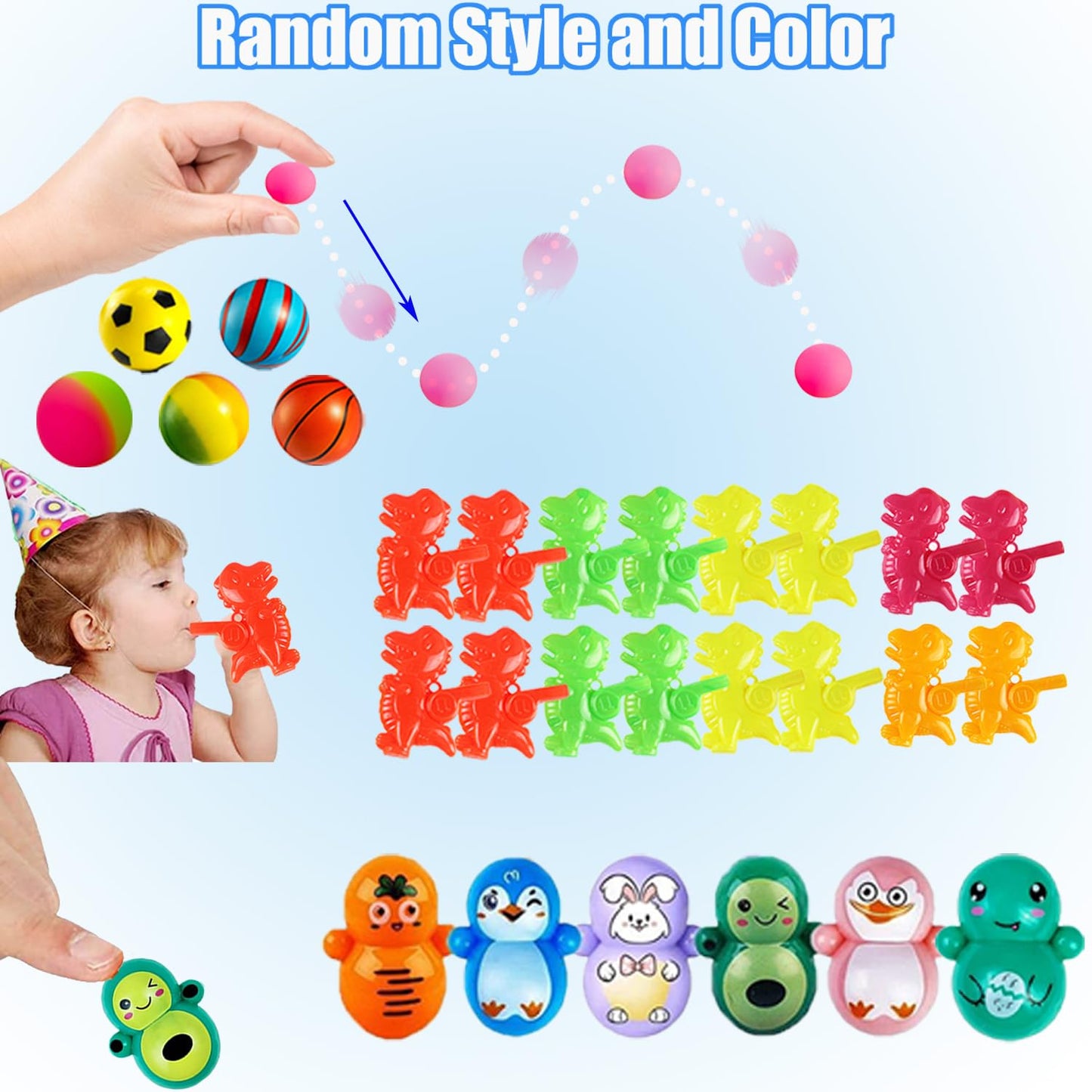 Kocici 128 Pcs Party Favors, Prize Box Toys for Kids Classroom, Treasure Chest, Pinata Fillers, Goodie Bags Stuffers Bulk, Fidget Toys Set