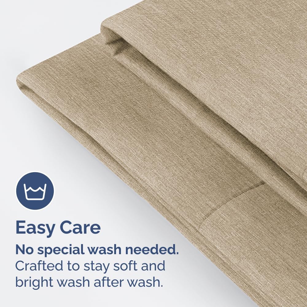 King Standard Pillow Cases - Soft Hotel Quality Covers for Comfy Bedding | Set of 4 in Heathered Beige
