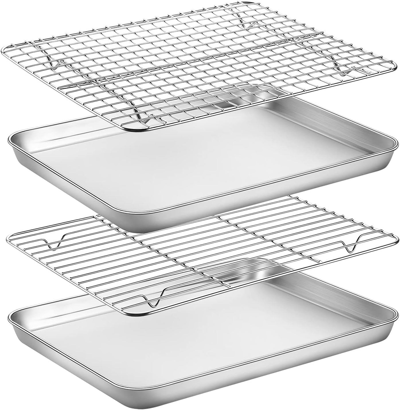 Yododo Baking Sheet Set - Stainless Steel Cookie Sheets with Cooling Racks | 12-Inch, Non-Toxic & Easy Clean