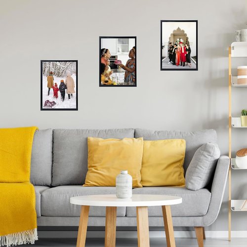 JCJMY 13x18 Picture Frame - Black Wall Gallery Frame for Horizontal & Vertical Photos