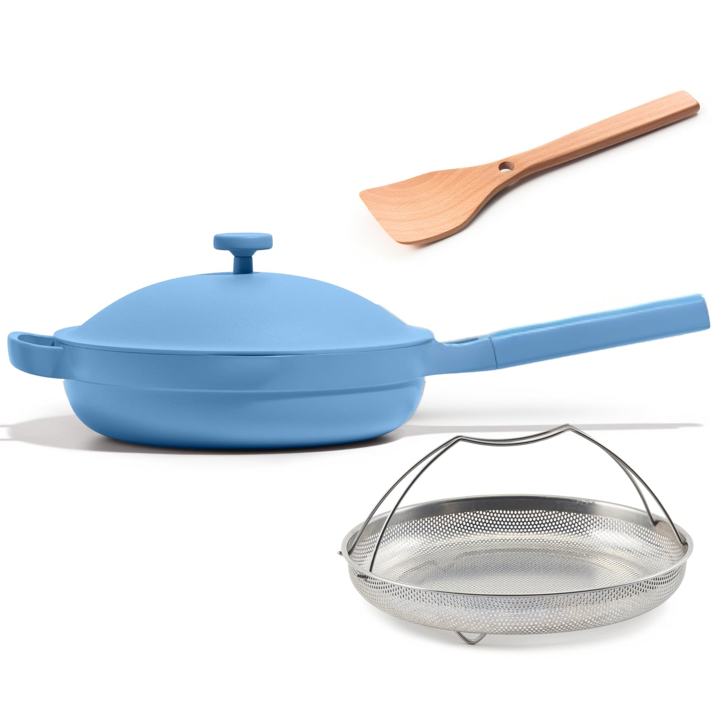 Our Place Always Pan 2.0-10.5” (2.6 Qt) Nonstick, Toxin-Free Ceramic Cookware | Patented 10-in-1 Aluminum Frying & Sauté Pan | Safe for Oven, Induction & All Cooktops up to 450°F | Forget-Me-Not Blue