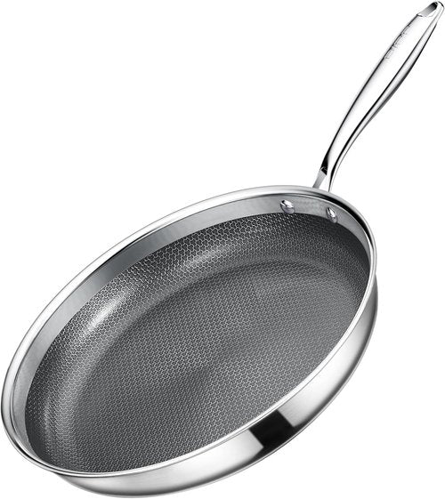 GiPP Tri-Ply Stainless Steel Frying Pan - 12 Inch Nonstick Skillet | Dishwasher & Oven-Safe, Induction Ready
