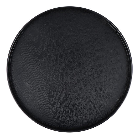 MDLUU Plastic Serving Tray, 13" Ottoman Tray, Round Butler Tray for Breakfast in Bed, Coffee Table Decor, Party