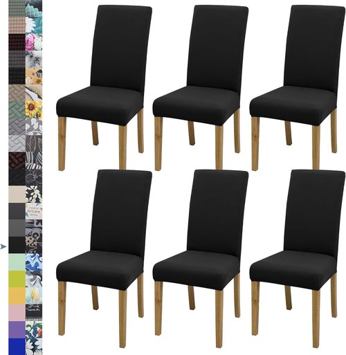 BIETYONE Dining Chair Covers - Set of 6 Stretch Washable Slipcovers for Home & Restaurant | Protective Design