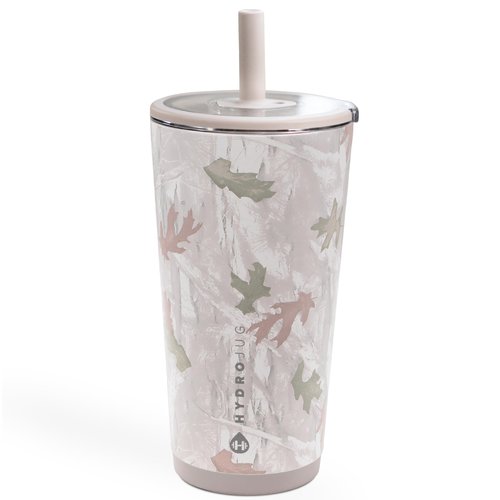 HydroJug Everyday Tumbler 20 oz – Ceramic-Lined Insulated Tumbler with Straw and Soft-Touch Lid, Cup Holder Friendly, Double-Wall Vacuum Insulation, Reusable Travel Cup – Camo