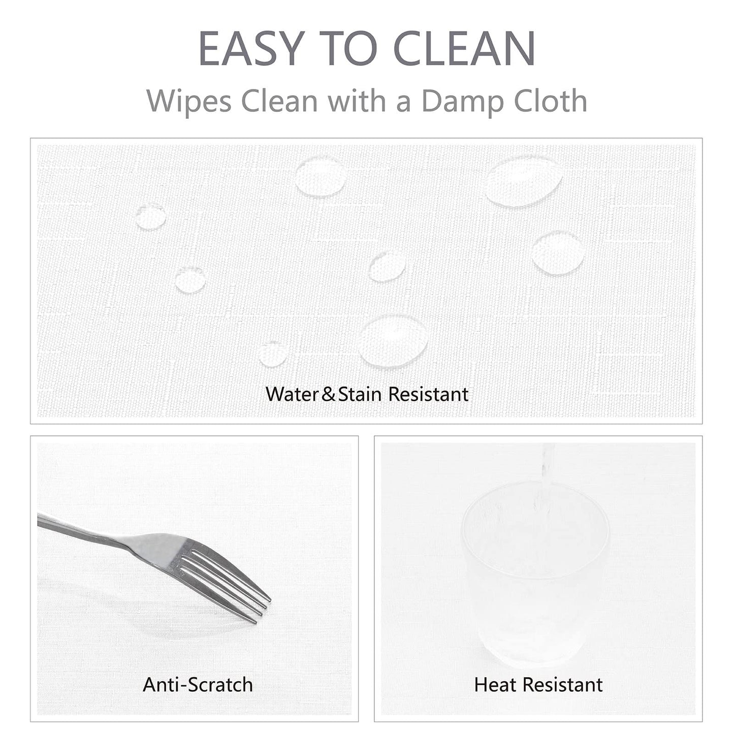 Veblandy Rectangle 6 Feet Tablecloth 60x104 inch Linen Textured Table Cloth Stain and Wrinkle Resistant Washable Polyester, Decorative Table Cover Waterproof for Dining, Buffet and Camping, White
