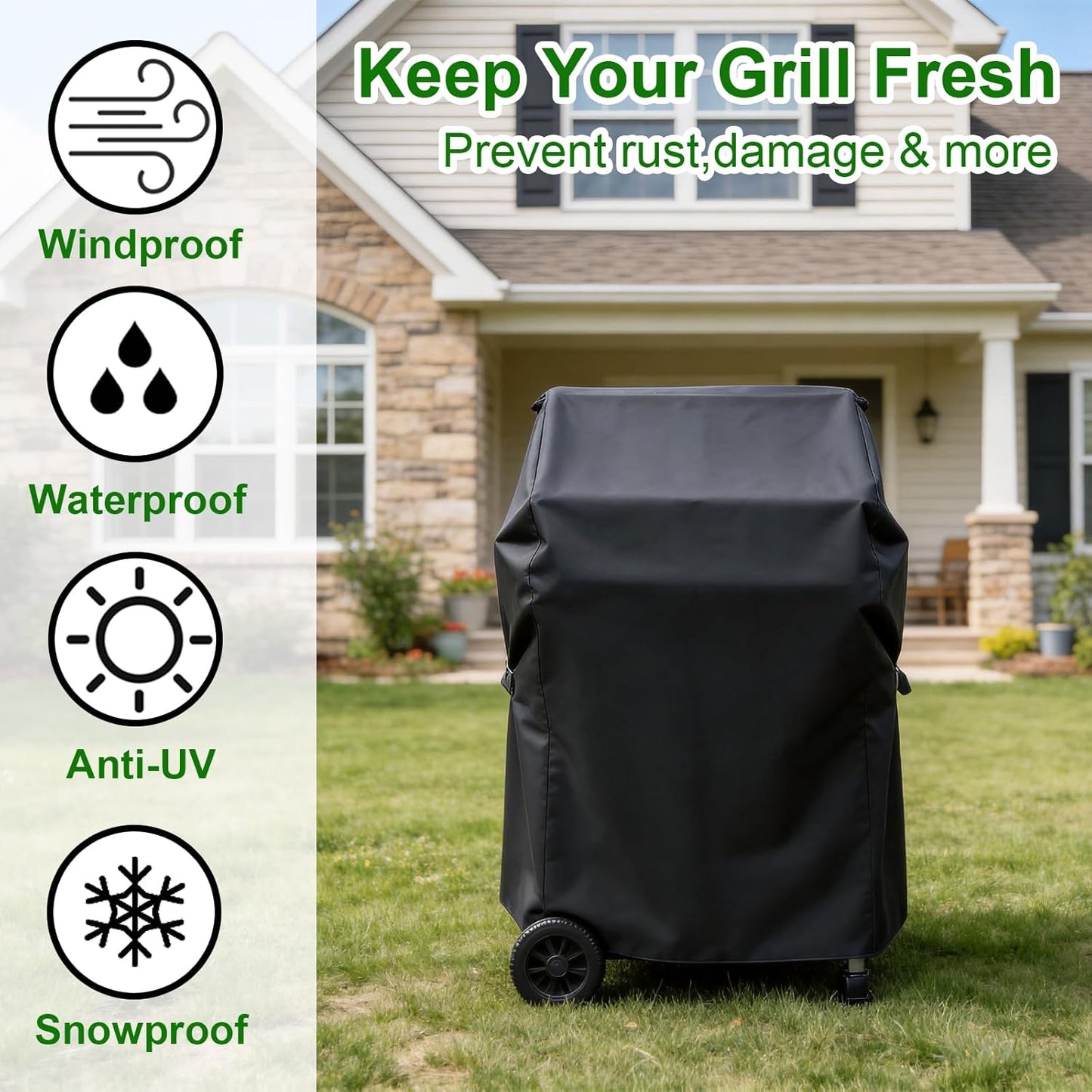 Weber Heavy-Duty Waterproof Grill Cover - Fits Spirit 210 Series & 2 Burner BBQs | 30" Size
