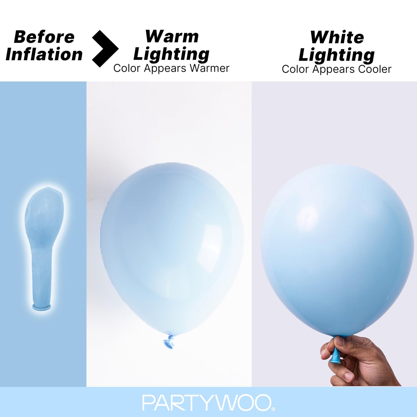 PartyWoo Baby Blue Balloons 140pcs Different Sizes of 18 12 10 5 Inch Light Pastel Sky Aqua Blue Balloon Arch Kit Garland for Graduation Baby Shower Gender Reveal Easter Party Decorations Blue-Q13