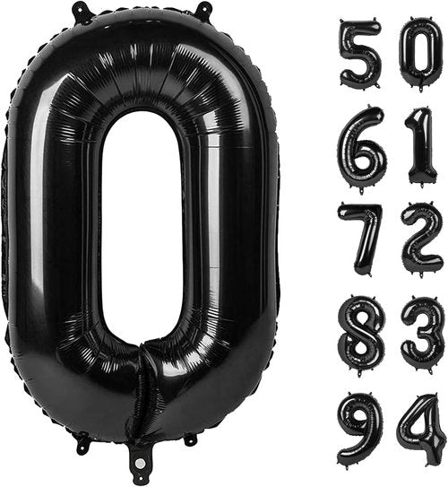 Black Number Balloon - 40 Inch 0 Balloon for Birthday Celebrations | Elegant Party Supplies