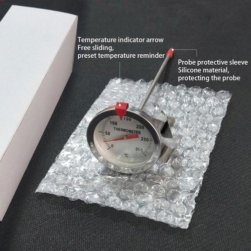 EWUVP Stainless Steel Meat Thermometer, 12" Deep Fry Thermometer with Instant Read, 2in Extra-Large Dial Food Thermometer for Cooking, Temperature Probe for Baking, Candy, Oil, Steak Gadgets