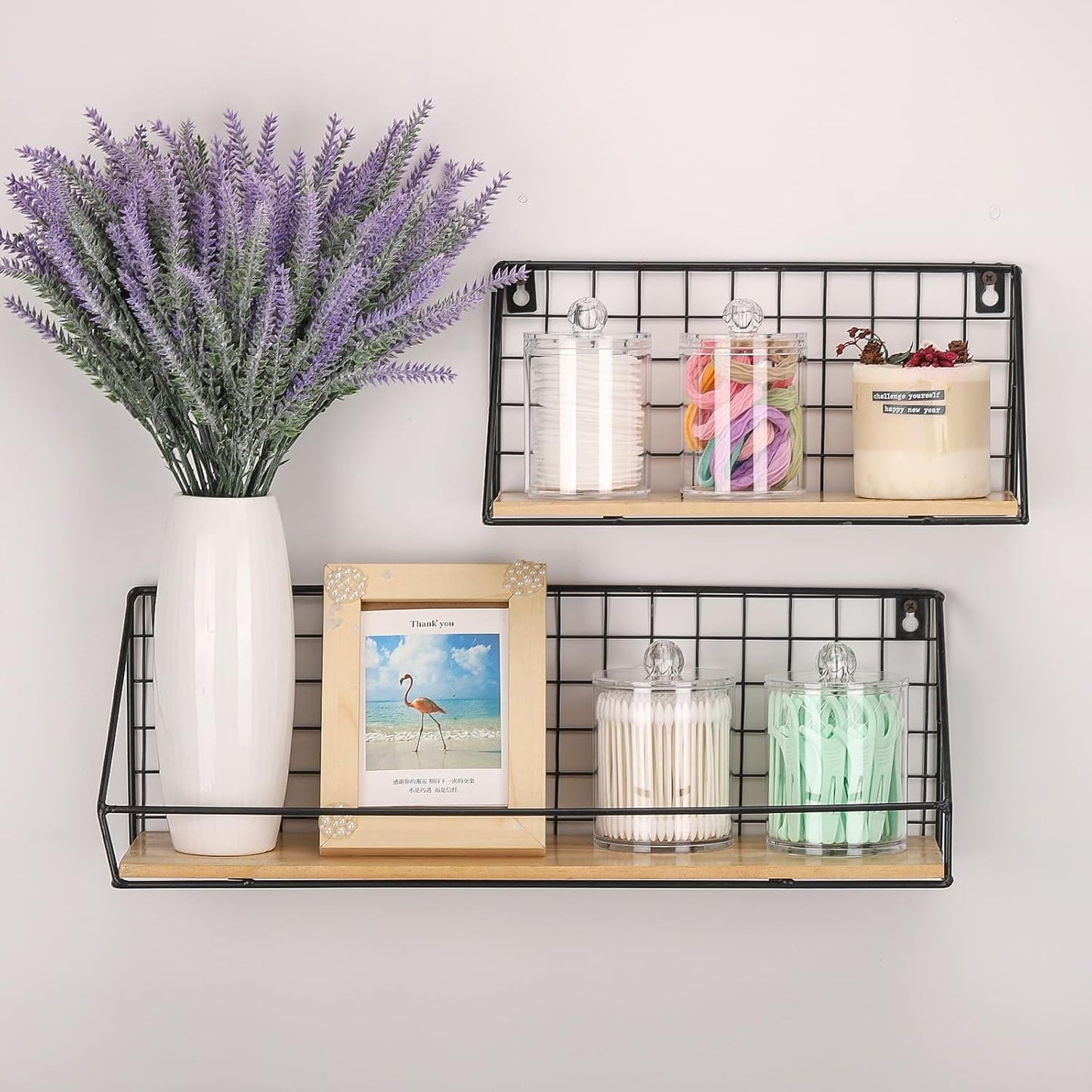 Tbestmax Qtip Holder - Clear Plastic Apothecary Jars for Bathroom Organization | 4 Pack