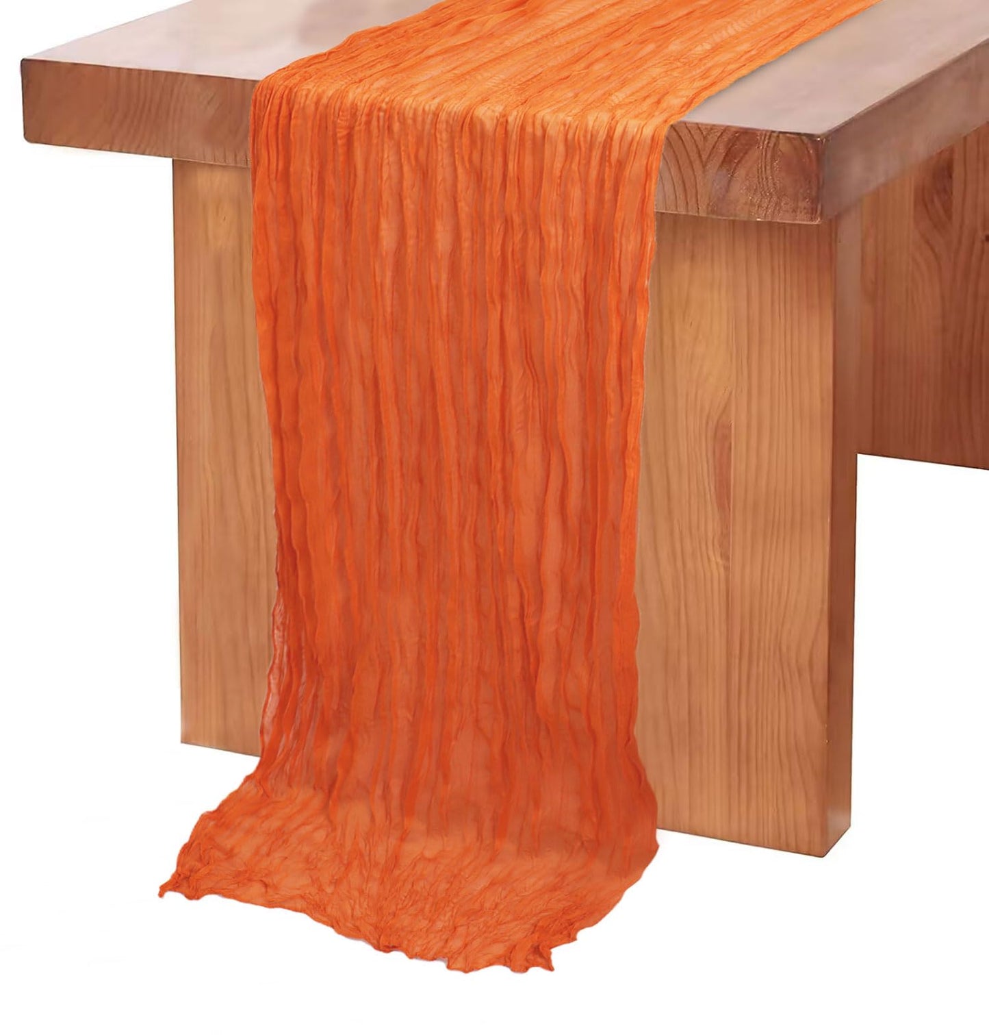 MODFUNS Cheesecloth Table Runner Orange Boho Gauze Table Runner 10ft Halloween Cheese Cloth Table Runners Cotton Fabric Cheese Table Cloth Sheer Gauze Table Cover Wedding Halloween Party Table Decor