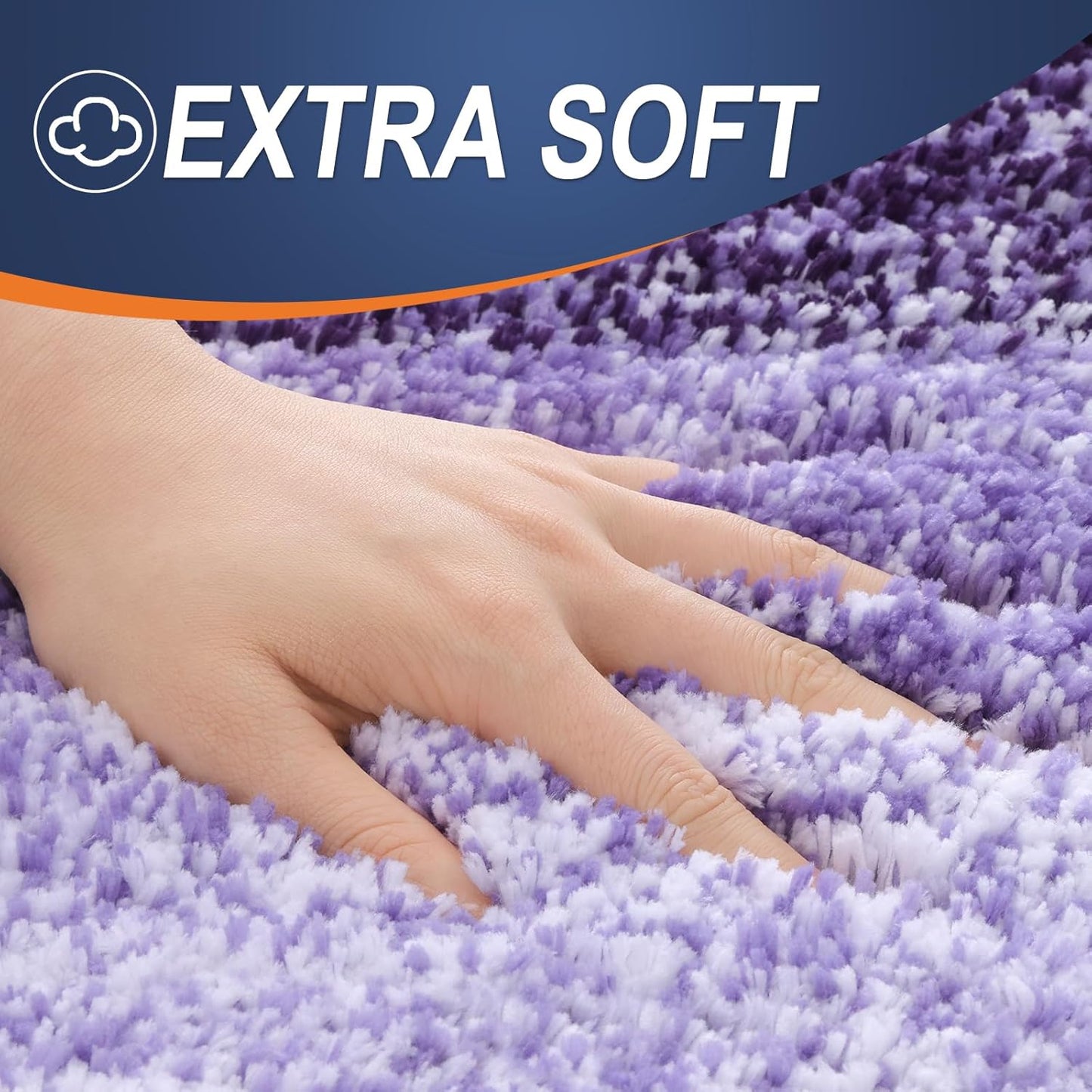 OLANLY Luxury U-Shaped Toilet Rugs - Extra Soft Microfiber, Non-Slip, 24x20, Violet Color