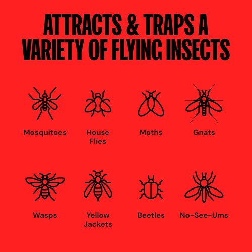 Dynatrap DT2030SR Outdoor Fly Trap - Effective Mosquito & Insect Killer for 1 Acre - Black Design