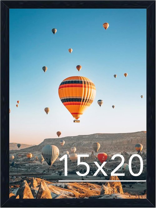 JCJMY 15x20 Picture Frame - Versatile Black Frame for Horizontal & Vertical Wall Display