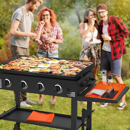 Blackstone Silicone Griddle Cover - Full-Edge 36" with 16" Spatula Mat | Premium Food-Grade Protection