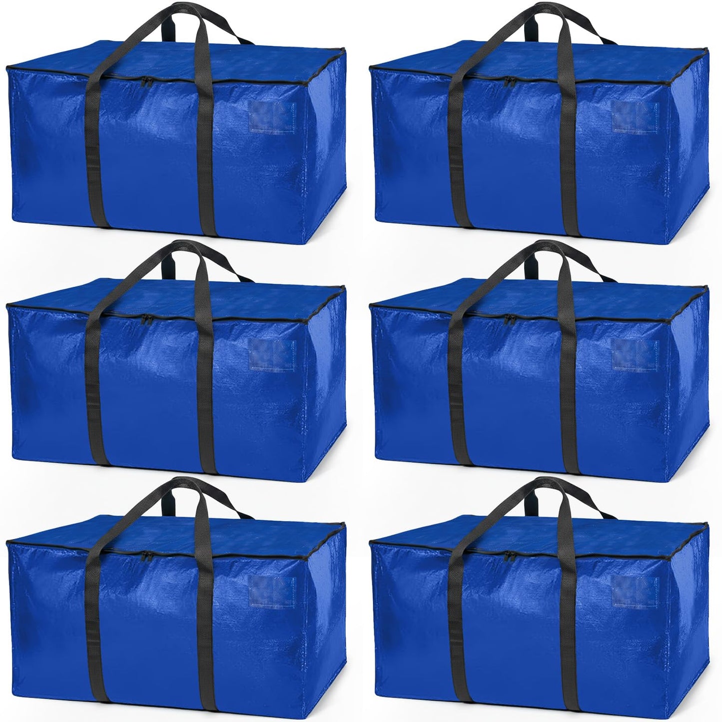 ClearSpace Heavy Duty Moving Bags - Water Resistant Storage Bags or Storage Bins with Lids and Moving Supplies - Large Moving Boxes for College Dorm, Travel, Closet Organization - 6 Pack