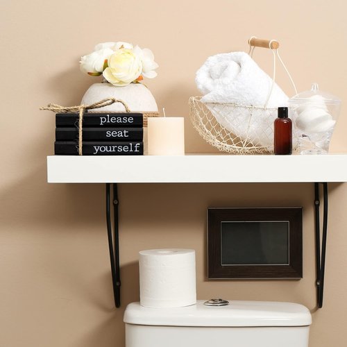 Farmhouse Bathroom Decor | Rustic Mini Wooden Books - Charming Accent for Guest Restroom - Black