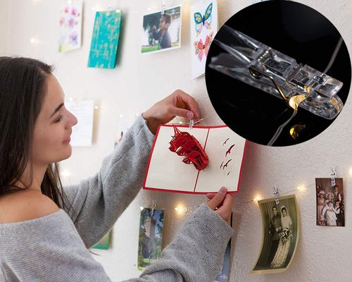 17Ft LED Fairy String Lights by [Brand Name] - 50 Warm White Lights with Clear Clips for Dorm & Wedding Decor