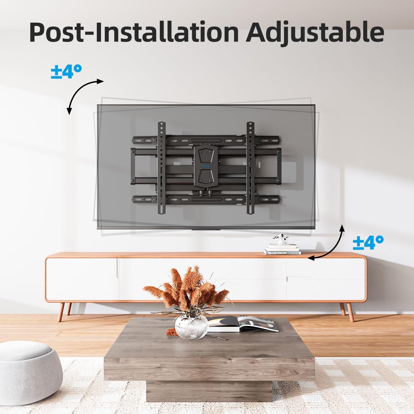 USX STAR Full Motion TV Wall Mount - Adjustable Swivel & Tilt for 42-86 Inch TVs | Supports 110 LBS, Max VESA 600x400mm