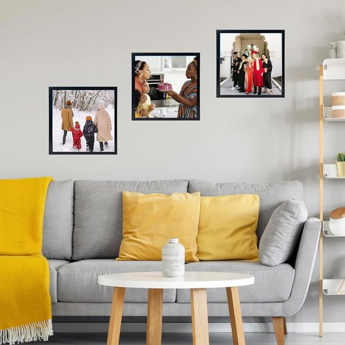 JCJMY 10x10 Black Picture Frame - Versatile Wall Mounting for Horizontal or Vertical Display | Shatter-Resistant Plexiglass