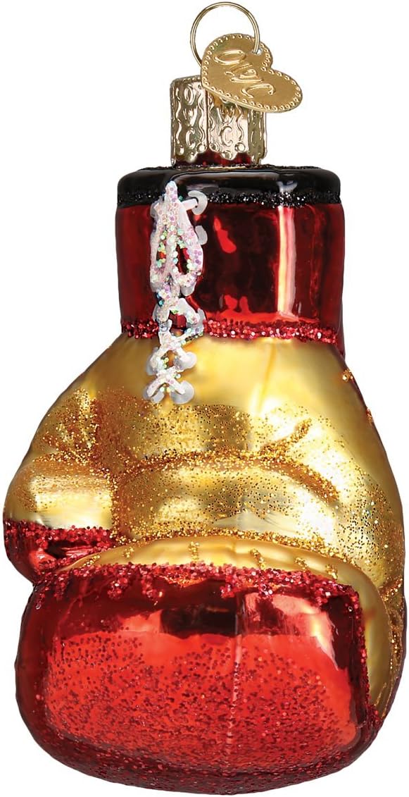 Boxing Gloves Glass Ornament - Handcrafted Christmas Tree Decoration, Sport Collection