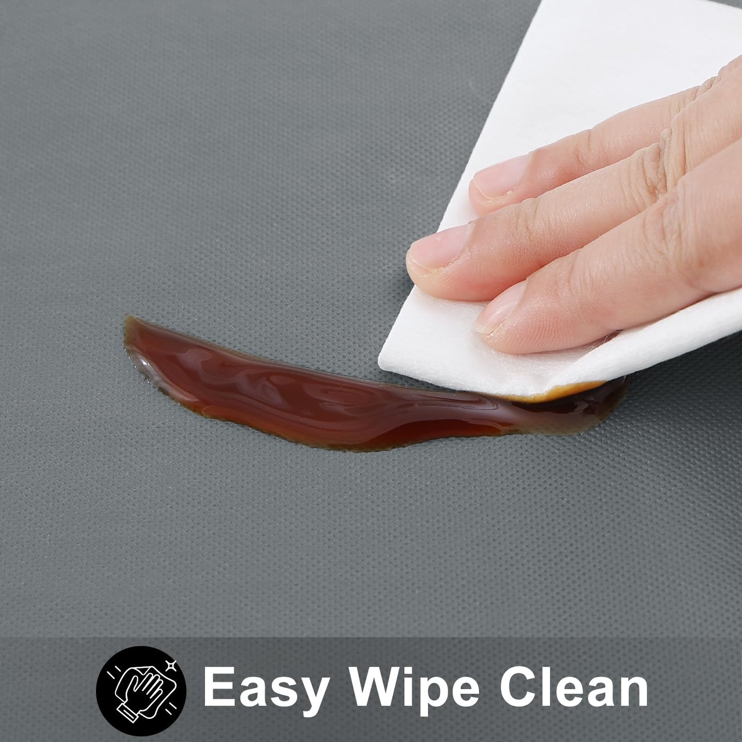 Smiry Rectangle Table Cloth 60x120 Inch, Waterproof Wipeable Vinyl Tablecloths Protector, Oil Spill Proof Plastic Table Cover for Dining, Picnic, Camping, Outdoor, Grey
