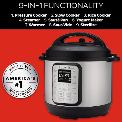 Instant Pot Duo Plus 9-in-1 Electric Pressure Cooker - Versatile Cooking with 800+ Recipes | Stainless Steel, 3 Quart