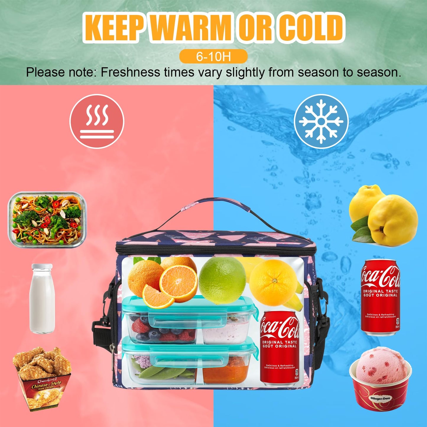 Coreskin Insulated Lunch Box for Adults, 15L Leakproof Cooler Bag with Multi Pockets, Adjustable Strap, Ideal for Work, Beach & Picnic