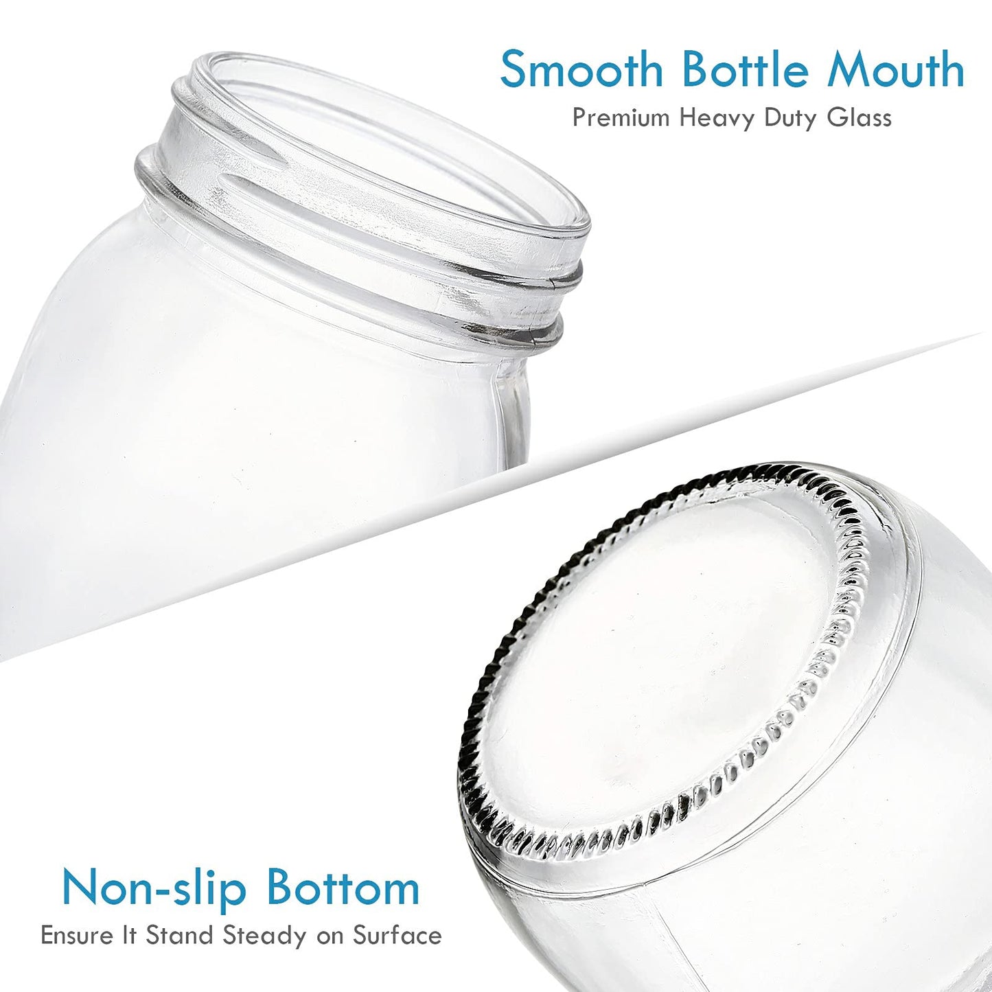 YEBODA 6 Pack Wide Mouth Mason Jars 32oz Glass Canning Jars with Airtight Lids and Bands for Preserving, Jam, Honey, Jelly, Wedding Favors, Sauces, Meal Prep, Overnight Oats, Salad, Yogurt
