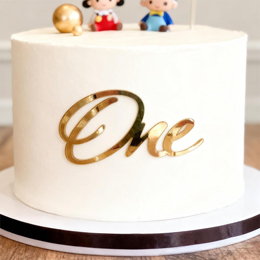 Skiennix Acrylic Mirror Cake Topper - Elegant Gold & Silver Design for Baptism, Birthday, Wedding Celebrations